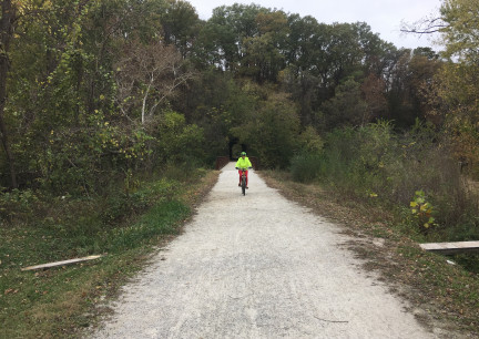 Marna Riding Katy Trail 2017-10-27