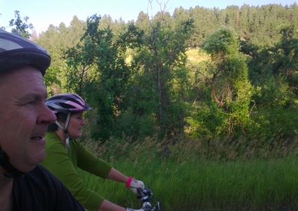 Deron & Marna Riding Spearfish Canyon 2014-08-15