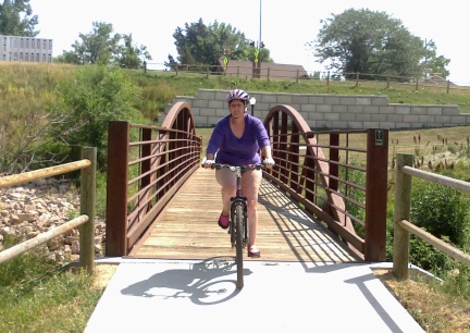 Marna Riding Belle Fourche Bike Path 2014-08-19