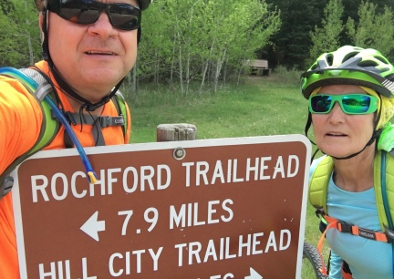 Marna Deron at the Mysitc Trailhead Mickelson Trail 2016-06-01